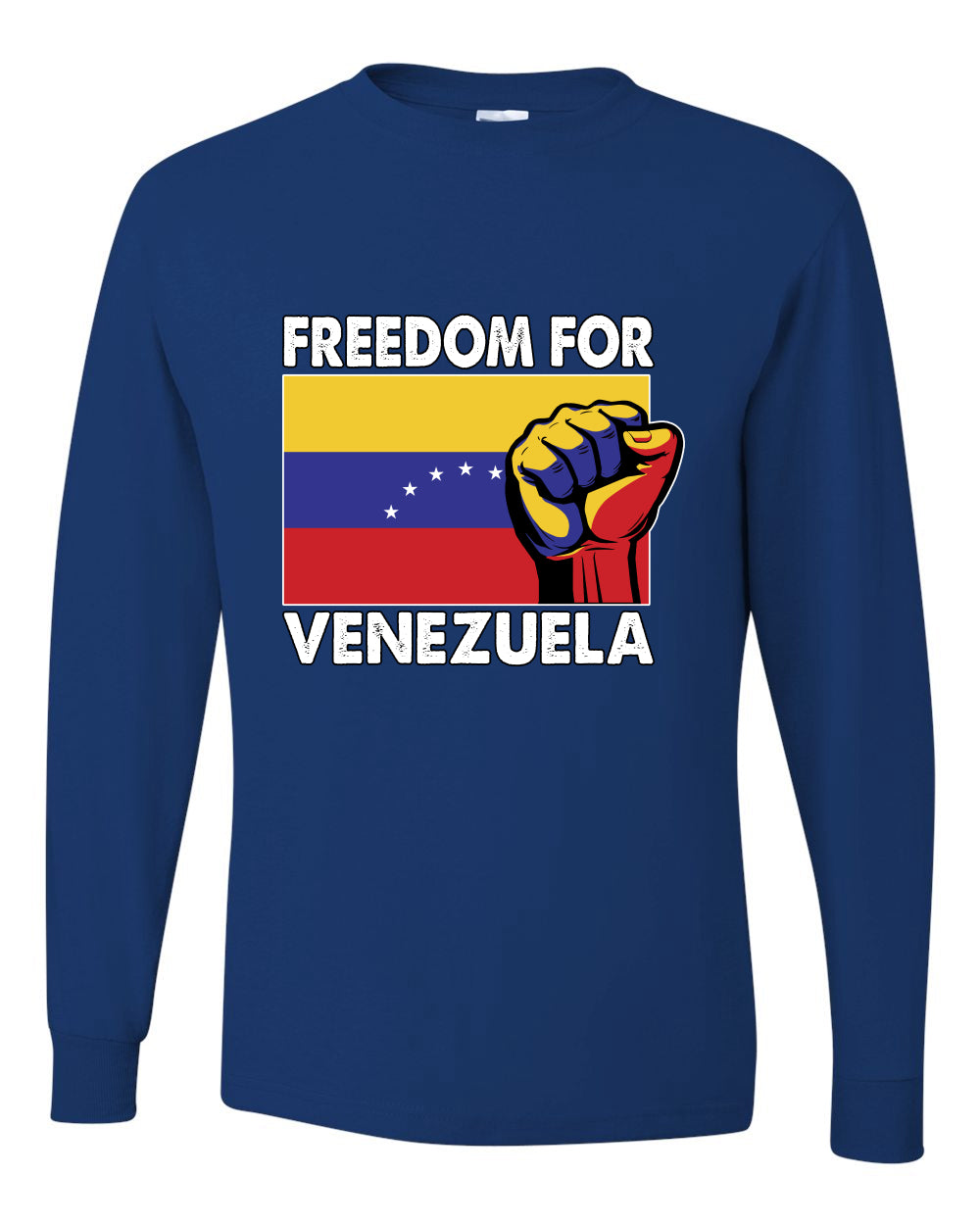 Freedom For Venezuelan Raised Fist Sweater, Unisex Mens Long Sleeve Shirt