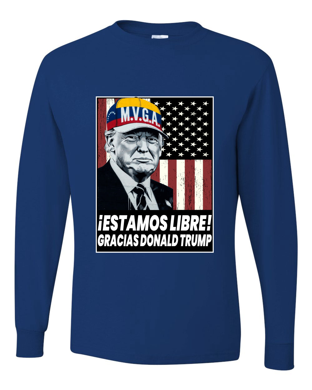 Estamos Libre, Gracias Donald Trump Make Venezuela Great Again Sweater, Unisex Mens Long Sleeve Shirt