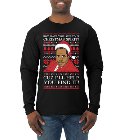 Christmas Spirit I'll Help You Find It Stanley Hudson Ugly Christmas Sweater Mens Long Sleeve Shirt