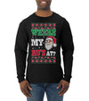 Where my Hos At Santa Funny Ugly Christmas Sweater Mens Long Sleeve Shirt