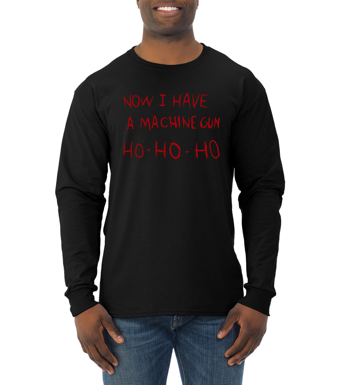 Die Hard Now I Have a Machine Gun Ho ho ho Christmas Mens Long Sleeve Shirt
