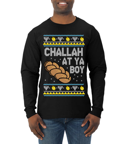 Challah At Ya Boy Ugly Christmas Sweater Mens Long Sleeve Shirt