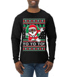 Yo Yo Yo Black Santa Ugly Christmas Sweater Mens Long Sleeve Shirt