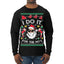 I Do It for the Hos Funny Santa Claus Ugly Christmas Sweater Mens Long Sleeve Shirt