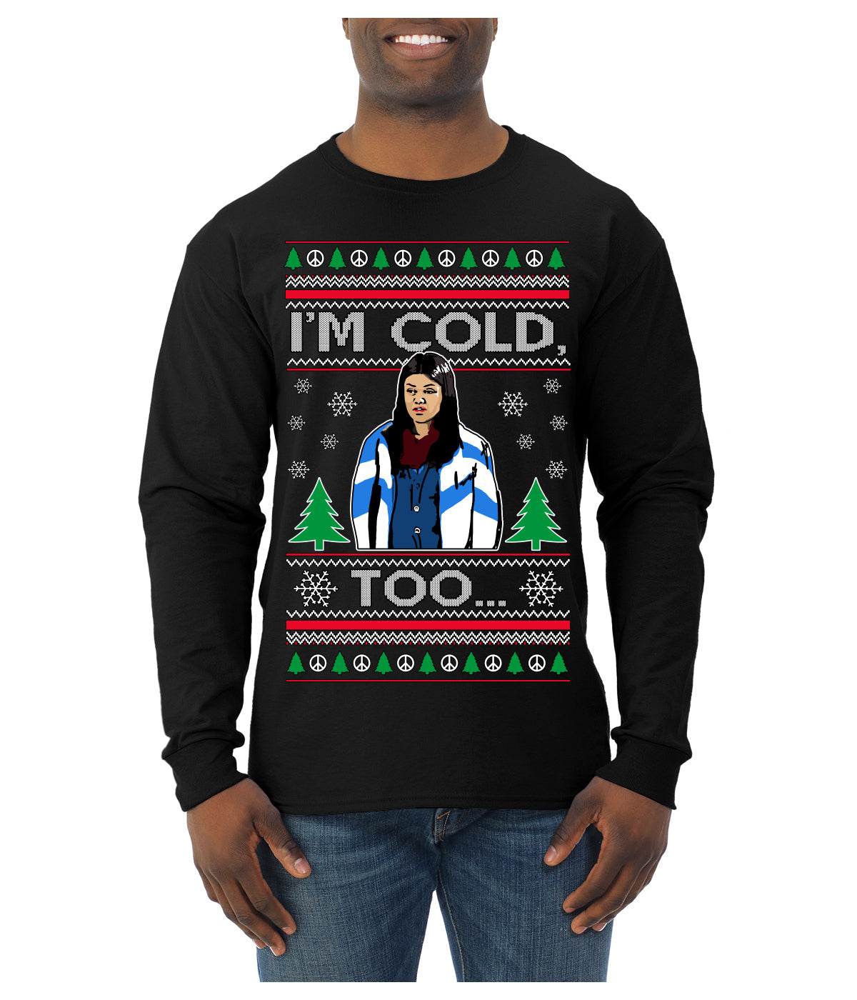 I'm Cold Too Funny Classic 70s Show Damn Jackie Ugly Christmas Sweater Mens Long Sleeve Shirt
