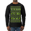 Tis the Season to Be Brat Green Text, Xmas Viral Meme Music Rave Concert Merch Ugly Christmas Sweater Mens Long Sleeve Shirt