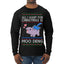 All I Want for Christmas is Moo Deng Cute Pygmy Hippo Ugly Christmas Sweater Mens Long Sleeve Shirt