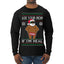 Ask Your Mom If I'm Real Funny Black Santa Claus Censored Ugly Christmas Sweater Mens Long Sleeve Shirt