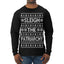 Sleigh the Patriarchy Funny Feminist Middle Class Meme Ugly Christmas Sweater Mens Long Sleeve Shirt