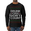 Drunk Cigs Don't Count Funny Cigarette Smoker Cig Ugly Christmas Sweater Mens Long Sleeve Shirt