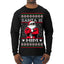 Santa Is Him Funny Gen Z Viral Meme Shades Slang Ugly Christmas Sweater Mens Long Sleeve Shirt