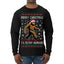 Merry Christmas Ya Filthy Humans Funny Sasquatch Bigfoot Ugly Christmas Sweater Mens Long Sleeve Shirt