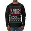 I Need a Huge Christmas Cocktail Funny Dirty Joke Drinking Ugly Christmas Sweater Mens Long Sleeve Shirt