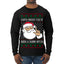 Santa Knows You've Been a Dumb Bitch Funny Vulgar Dirty Ugly Christmas Sweater Mens Long Sleeve Shirt