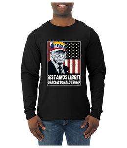 Estamos Libre, Gracias Donald Trump Make Venezuela Great Again Sweater, Unisex Mens Long Sleeve Shirt