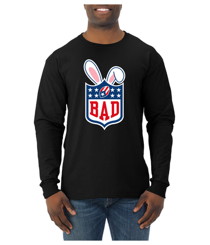 Bunny Bowl Football BAD Parody Sweater, Unisex Mens Long Sleeve Shirt
