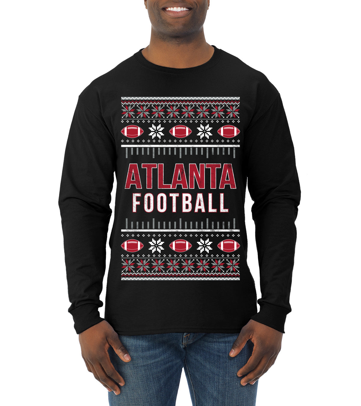City of Atlanta ATL American Football Fantasy Fan Ugly Christmas Sweater Unisex Crewneck Sweatshirt