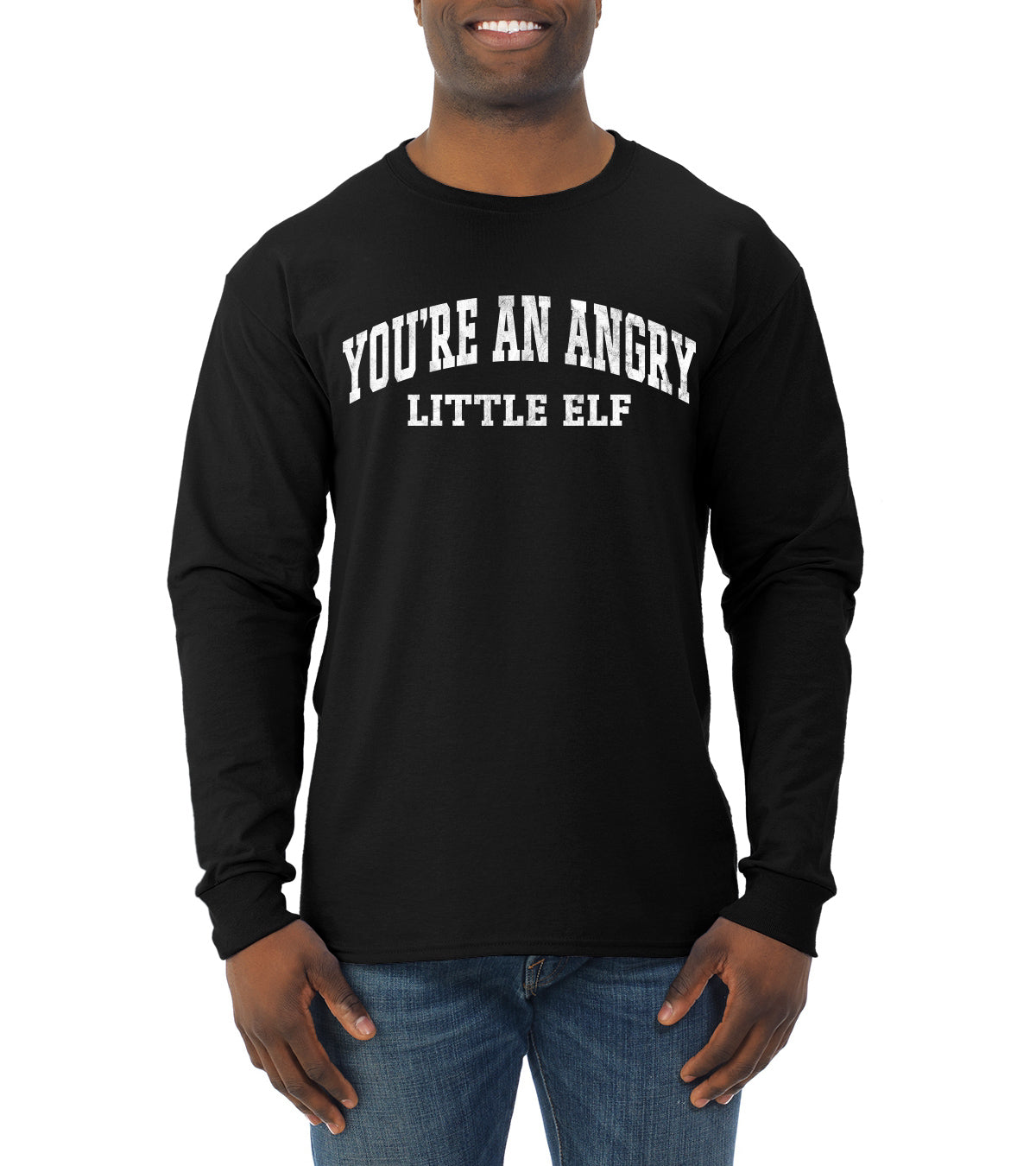 Vintage Movie Quote You're An Angry Little Elf Christmas Mens Long Sleeve Shirt