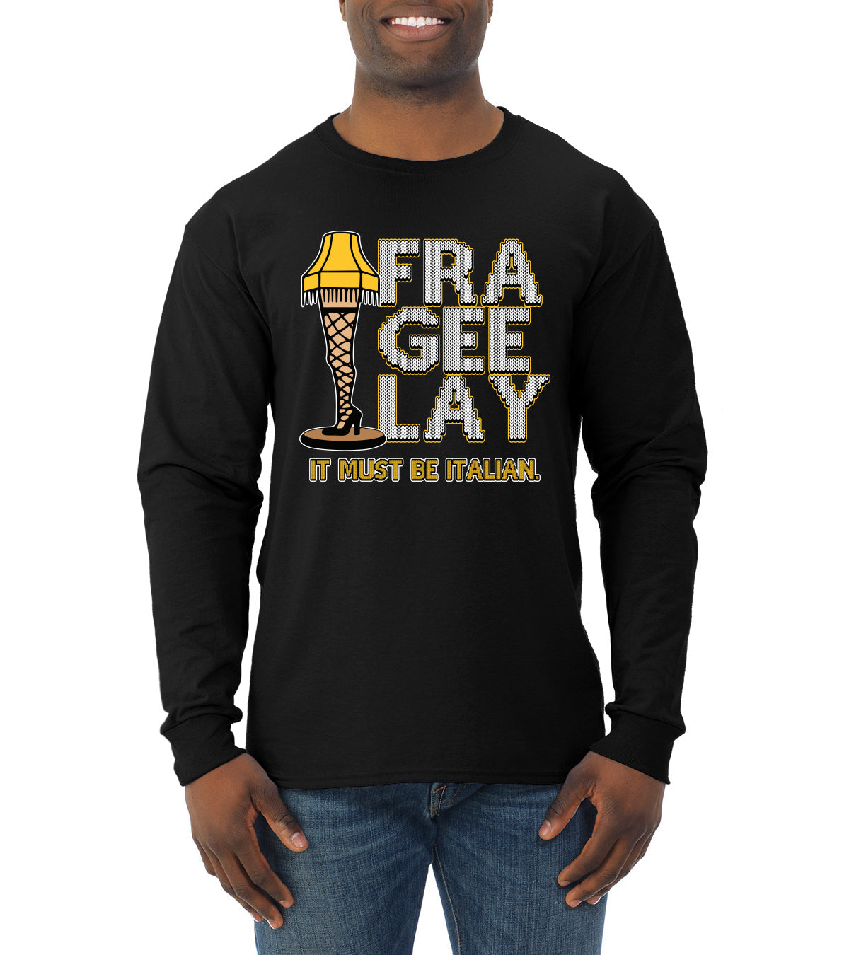 FRA-GEE-LAY Leg Lamp Story Christmas Mens Long Sleeve Shirt
