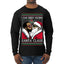 I Saw Diddy Kissing Santa Claus Funny Viral Music Meme Ugly Christmas Sweater Mens Long Sleeve Shirt