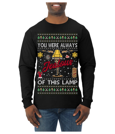 You Were Always Jealous Of This Lamp, Fra Gee Lay Classic 80s Xmas Movie Quote Fragile Leg Lamp Story Unisex Ugly Christmas Sweater Mens Long Sleeve Shirt
