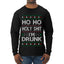 Ho Ho I'm Drunk, Funny Humor Christmas Unisex Sweater, Ugly Christmas Sweater Mens Long Sleeve Shirt