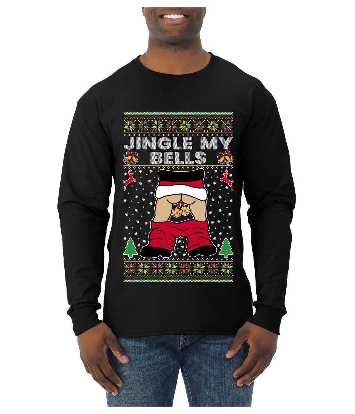 Jingle My Bells, Ugly Christmas Sweater Mens Long Sleeve Shirt