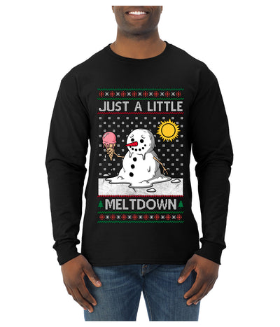 Just A Little Meltdown, Ugly Christmas Sweater Mens Long Sleeve Shirt
