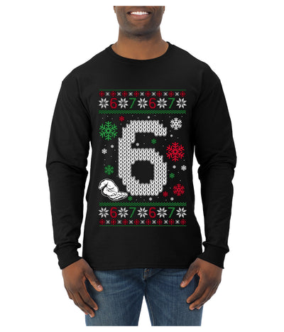 Christmas 6 Meme, Ugly Christmas Sweater Unisex Mens Long Sleeve Shirt