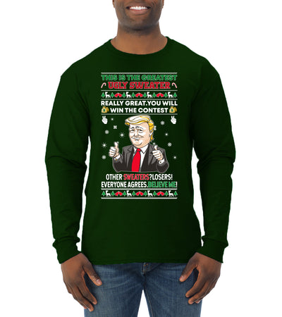 Trump This is the Greatest Ugly Christmas Sweater Mens Long Sleeve Shirt