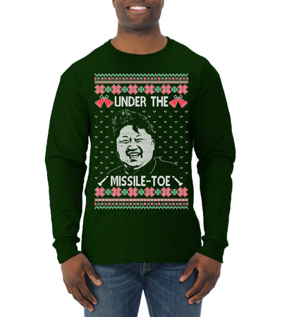 Under The Missle Toe Ugly Christmas Sweater Mens Long Sleeve Shirt