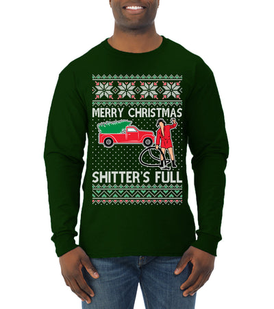 Cousin Eddie Merry Christmas Shitter's Full Ugly Christmas Sweater Mens Long Sleeve Shirt