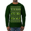 Tis the Season to Be Brat Green Text, Xmas Viral Meme Music Rave Concert Merch Ugly Christmas Sweater Mens Long Sleeve Shirt