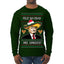 Feliz Navidad Mi Amigos Funny President Ugly Christmas Sweater Mens Long Sleeve Shirt