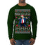 Maga La La La Funny Donald Trump Christmas Carol Song Ugly Christmas Sweater Mens Long Sleeve Shirt