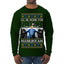 I'll Be Home for Hanukkah, Funny President Donald Trump JD Vance Winter Holiday Chanukah Hannukkah Channukah Ugly Christmas Sweater Mens Long Sleeve Shirt