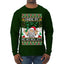 Santa Stripping Money Club Where My Ho's At Ugly Christmas Sweater Mens Long Sleeve Shirt