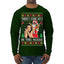 Santa the Plug Hos In This House  Ugly Christmas Sweater Mens Long Sleeve Shirt