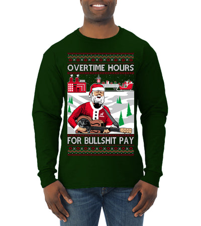 Overtime Hours Rich Men North of Richmond Ugly Christmas Sweater Mens Long Sleeve Shirt