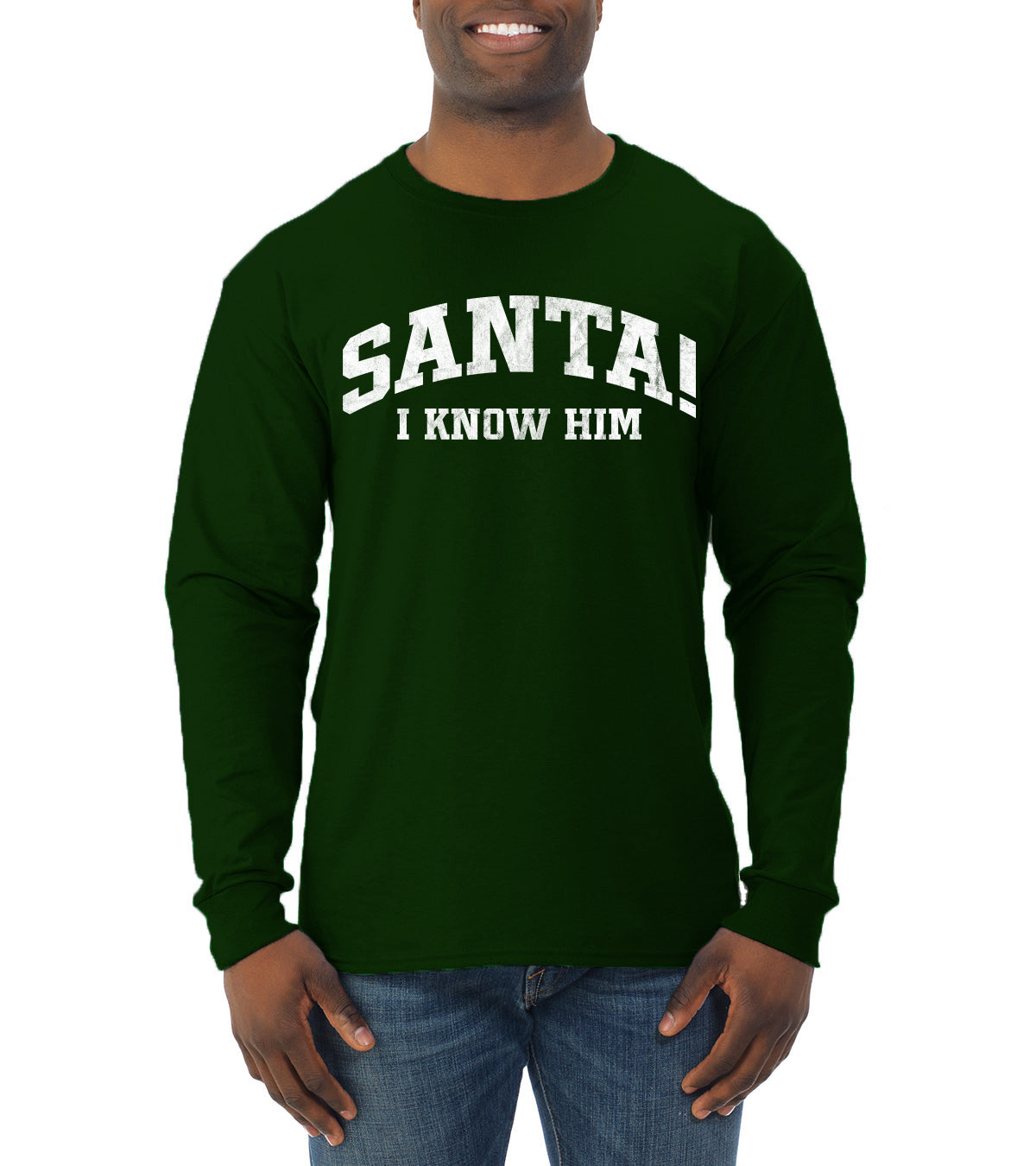 Vintage Movie Quote Santa! I Know Him Christmas Mens Long Sleeve Shirt