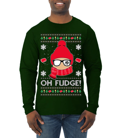 Oh Fudge Funny Story Ugly Christmas Sweater Mens Long Sleeve Shirt