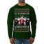 I'll Be Home for Christmas | Funny Santa Clause President Donald Trump White House Holiday Xmas Sweaters, MAGA Ugly Christmas Sweater Mens Long Sleeve Shirt