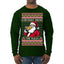 Everybody Knows the Rules Funny Santa Claus Pizza Score Ugly Christmas Sweater Mens Long Sleeve Shirt