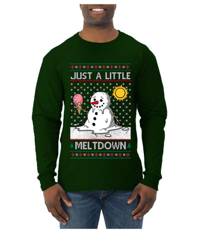 Just A Little Meltdown, Ugly Christmas Sweater Mens Long Sleeve Shirt