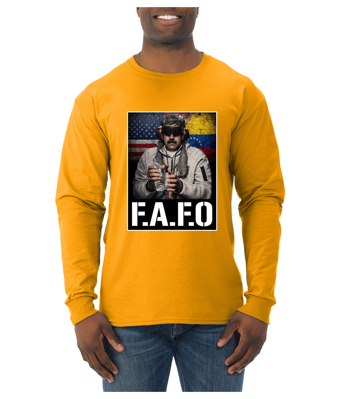 Venezuelan Dictator Maduro Captured F Around Find Out Sweater, Unisex Mens Long Sleeve Shirt