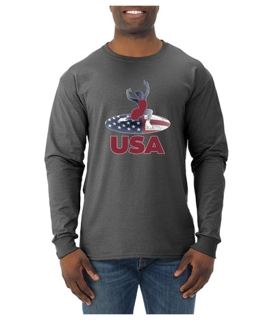USA Winter Team Sports Fan Collection | USA Skater Sweater, Unisex Mens Long Sleeve Shirt