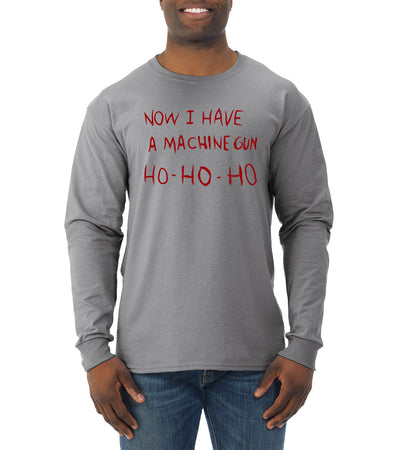 Die Hard Now I Have a Machine Gun Ho ho ho Christmas Mens Long Sleeve Shirt
