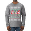 Holiday Spirits Drink Drank Drunk Snowmen Ugly Christmas Sweater Mens Long Sleeve Shirt