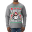 I Do It for the Hos Funny Santa Claus Ugly Christmas Sweater Mens Long Sleeve Shirt