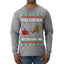 You Can Run But You Can't Hide Santa Sleigh Reindeer Ugly Christmas Sweater Mens Long Sleeve Shirt